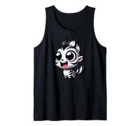 Kawaii Zebra Lindo Safari Chibi Animal Cartoon Camiseta sin Mangas