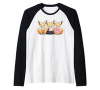 Kawaii Zorros del Desierto Té con Leche Video Game Donut Camiseta Manga Raglan