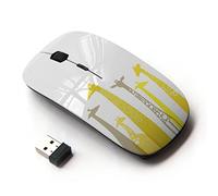 KawaiiMouse [ Ratón óptico 2.4G inalámbrico ] Giraffe Artistic Yellow Minimalist Grey