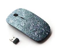 KawaiiMouse [ Ratón óptico 2.4G inalámbrico ] Glitter Silver Sparkling Bling Platinum
