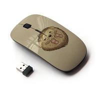 KawaiiMouse [ Ratón óptico 2.4G inalámbrico ] Hedgehog Thorns Cute Animal Drawing Art