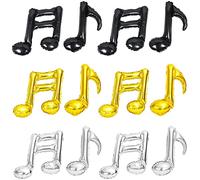 Kawailay 24 globos de Mylar con temática musical globos musicales globos de fiesta de cumpleaños baile boda aniversario graduación baby shower decoración de fiesta color negro dorado y plateado