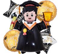 Kawailay 5 globos de graduación para hombres, graduación, fiesta, examen, decoración, globos de soltero, para universidad, fiesta, celebración, estilo 2