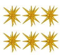 Kawailay 6 Globos de Aluminio de Estrella de Explosión de 22 Pulgadas, Mylar de Cono de Estallido de 12 Puntos para Baile, Boda, Aniversario, Graduación