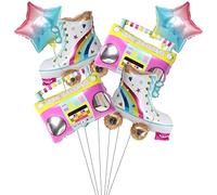 Kawailay 6 globos Rainbow Roller Skate Boom Box globos 80 90 Retro Party Globo Hip Hop Disco Fiebre Tema Globos aluminio para baile boda aniversario graduación baby shower fiesta cumpleaños Decoración