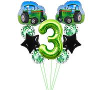 Kawailay Globos fiesta cumpleaños para tractor 3 cumpleaños globos cumpleaños con temática tractor granja globos aluminio 32 pulgadas globo helio verde número 3 para fiesta cumpleaños