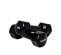 Kawanyo Mancuernas de vinilo, un par de 2 unidades, para entrenamiento de fuerza, gimnasia y ejercicio, pequeñas mancuernas resistentes, 2 x 3 kg.