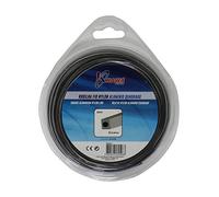 Kawapower Hilo de nylon para desbrozadoras 2,4MM 15MT CUADRADO 2 colores aluminio