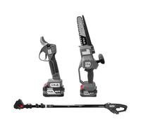 Kawapower Kit Tijera/Mini Motosierra/Cable Extensible A Batería 18v 2x4ah 18v