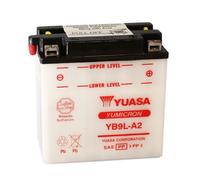 YUASA YUASA Batería YUASA Convencional Sin Acid Pack - YB9L-A2 Batería sin paquete ácido, tamaño 135 mm