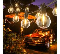 Kawaya Guirnaldas Luces Exterior 45M Cadena de Luz Impermeable IP65 LED Jardín Guirnalda Patio Luminosas con 73+3 Bombillas G40 para Exteriores Boda Terraza Garden Fiesta Blanca Cálida
