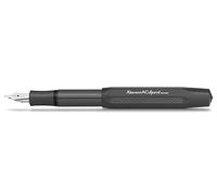 Kaweco AC Sport - Pluma estilográfica de aluminio y carbono I exclusiva para cartuchos de tinta con caja de metal I Kaweco 12,5 cm I Negro (Ancho)