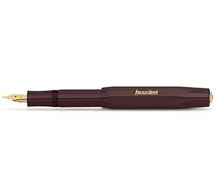 Kaweco Classic Sport Pluma estilogr?fica con plum?n de acero chapado en oro de 23 quilates y punta de iridio para cartuchos de tinta I Kaweco Sport estilogr?fica de 13,5 cm (ancho, burdeos)