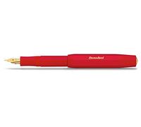 Kaweco Classic Sport Pluma estilogr?fica con plum?n de acero chapado en oro de 23 quilates y punta de iridio para cartuchos de tinta I Kaweco Sport estilogr?fica de 13,5 cm (fino, rojo)