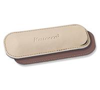 Kaweco Estuche de piel para 2 lápices de la serie Sport I Schreibetui de piel auténtica con bonito relieve I elegante y clásico estuche para lápices I 12 x 4,6 cm en color crema