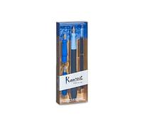 Kaweco Perkeo 10002092 - Juego de caligrafía (plástico, 1,1 mm, 1,5 mm, 1,9 mm, 15,5 cm), color azul