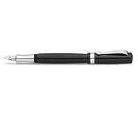 Kaweco Pluma estilogr?fica Student I Premium para cartuchos de tinta con pluma de acero de alta calidad, pluma estilogr?fica nost?lgica de lujo, color negro, ancho de pluma: EF (extra fino)