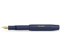 Kaweco Pluma estilográfica Classic Sport con plumín de acero chapado en oro de 23 quilates y punta de iridio para cartuchos de tinta I Kaweco Sport pluma 13,5 cm azul marino, ancho de pluma: F (fina)