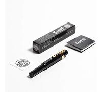 Kaweco Pluma estilográfica deportiva clásica negra, punta fina con clip octogonal Sport, dorado