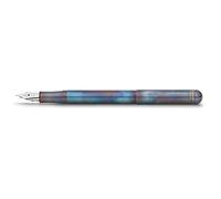 Kaweco Pluma Estilográfica LILILIPUT Fireblue I exclusiva pluma estilográfica para cartuchos de tinta con caja de metal retro, 12,5 cm, ancho del bolígrafo: EF (extra fino)