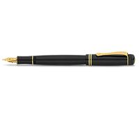 Kaweco Pluma estilográfica nostálgica DIA2 Gold I exclusiva para cartuchos de tinta, incluye estuche elegante, pluma estilográfica de lujo con atractivos elementos decorativos, ancho del pluma: B (ancho)