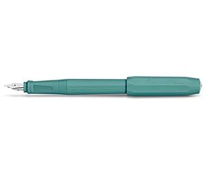 Kaweco Pluma estilográfica Perkeo para cartuchos de tinta, para principiantes, con mango ergonómico para escribir cómodamente, ancho de la pluma: F (fino), color azul petróleo Breezy Teal 15,5 cm