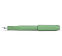 Kaweco Pluma estilográfica Perkeo para cartuchos de tinta, pluma escolar para principiantes, con mango ergonómico para escribir cómodamente, ancho de pluma: F (fino), color verde selva 15,5 cm
