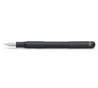 Kaweco SUPRA Pluma estilográfica negra I Pluma estilográfica exclusiva de aluminio para cartuchos de tinta con plumín de acero, incluye caja de metal retro, pluma estilográfica 95-165