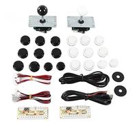 Kaweliyo 2 Jugador Kit Arcadegame Diy - Codificador de Joystick USB Plug & Play, 2 Ball Joystick Handles & 20 Botones | Stick de Lucha Personalizable para PC Retro Gaming (Bla