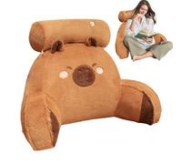 Kawiithn Capybara - Almohada de lectura con soporte para cuello y brazos, 60 x 40 cm, cómoda almohada de respaldo para cama, sofá, asiento de coche, oficina, perfecta para dormir, trabajar, estudiar