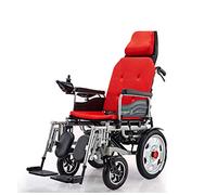 KAXGU Silla de Ruedas Eléctrica Plegable Ligera, Sentado Y Acostado Silla de Ruedas de Transporte Eléctrico 2 en 1, Sillas de Ruedas Eléctricas para Adultos Ancianos, Andador Andador con Asiento,Black