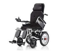 KAXGU Silla de Ruedas Eléctrica Plegable Ligera, Sentado Y Acostado Silla de Ruedas de Transporte Eléctrico 2 en 1, Sillas de Ruedas Eléctricas para Adultos Ancianos, Andador Andador con Asiento,Black