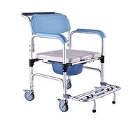KAXGU Silla de Ruedas Portátil, Asiento de Ducha para Baño con Silla de Ruedas para Orinal, Scooter de Empuje Manual para Ancianos Discapacitados Adecuado para Caminar, Sillas de Ruedas para Turismo