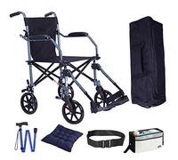 KAXGU Silla de Ruedas Portátil, Plegable con Bolsa de Almacenamiento Silla de Ruedas, Adecuada para Ancianos, Paseos para Discapacitados, Viajes, Etc. Sillas de Ruedas