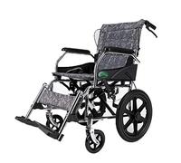 KAXGU Sillas de Ruedas de Transporte Plegables Ligeras, Mde Acero Al Carbono Grueso, Silla de Ruedas de Neumáticos Sólidos para Adultos, Silla de Ruedas para Ancianos Discapacitados/Estilo Pequeño