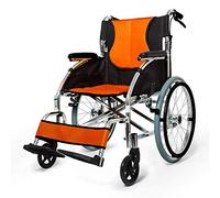 KAXGU Transporte Sillas de Ruedas Ligeras Plegables, Pedal Ajustable de 3 Pasos, Silla de Ruedas de Aleación de Aluminio para Adultos, Silla de Ruedas para Ancianos Discapacitados