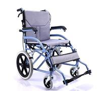 KAXGU Transporte Sillas de Ruedas Ligeras Plegables, Reposabrazos Puede Levantarse, Cojín de Asiento Doble Silla de Ruedas para Adultos, Adecuada para Ancianos, Discapacitados, Piernas Lesionadas Y Pi