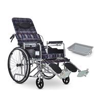 KAXGU Transporte Sillas de Ruedas Ligeras Plegables, Respaldo Ajustable, Neumáticos a Prueba de Explosión Silla de Ruedas para Adultos, Ancianos Discapacitados Silla de Ruedas,A,Halflying/C/Medio Ment