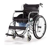 KAXGU Transporte Sillas de Ruedas Ligero Plegable, Cojín de Asiento Extraíble, con Orinal Silla de Ruedas para Adultos, Ancianos Discapacitados Silla de Ruedas,B/B