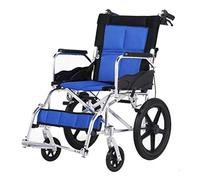 KAXGU Transporte Sillas de Ruedas Plegable Ligera, Silla de Ruedas con Mde Aleación de Aluminio de Alta Carga para Adultos, Silla de Ruedas para Ancianos Discapacitados,Rojo/Azul
