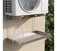 KAXLDHH Bandeja de Goteo para Aire Acondicionado de Acero Inoxidable 304, Recogedor de Condensados Universal para Unidad Exterior 1-2P, Kit de Drenaje con Manguera(110x30cm)