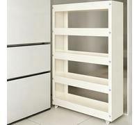 KAXLDHH Carrito Auxiliar con Ruedas de Acero al Carbono, Mueble Auxiliar Cocina Estrecho para Baño y Lavandería, Carro de Almacenamiento Deslizante(40x12x106cm)