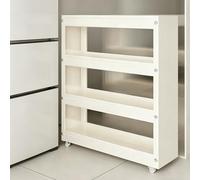 KAXLDHH Carrito Auxiliar con Ruedas de Acero al Carbono, Mueble Auxiliar Cocina Estrecho para Baño y Lavandería, Carro de Almacenamiento Deslizante(40x9x70cm)