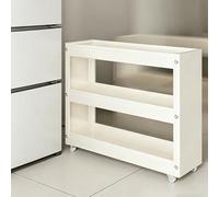KAXLDHH Carrito Auxiliar con Ruedas de Acero al Carbono, Mueble Auxiliar Cocina Estrecho para Baño y Lavandería, Carro de Almacenamiento Deslizante(40x12x42cm)