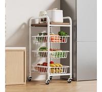 KAXLDHH Carrito Auxiliar con Ruedas Estrecho Carro de Almacenaje Cocina con Tapa de Madera Extraíble de Acero al Carbono para Baño Lavandería Lugares Estrechos(Wit,50x45x96cm)