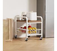 KAXLDHH Carrito Auxiliar con Ruedas Estrecho Carro de Almacenaje Cocina con Tapa de Madera Extraíble de Acero al Carbono para Baño Lavandería Lugares Estrechos(Wit,35x45x45cm)