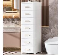 KAXLDHH Carrito de Almacenamiento Estrecho con Mango y Ruedas Invisibles, Mueble Auxiliar de Cocina para Baño y Lavandería, Carro Deslizante Blanco para Espacios Pequeños(Wit,81x25x37cm)