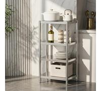 KAXLDHH Estantería de Cocina Estrecha en Acero Inoxidable 304, Carrito de Almacenamiento Fijo, Organizador de Baño Slim para Espacios Estrechos(90x20x80cm)