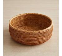 KAXLDHH Fruit Basket Smooth Woven Fruit Bowl for Kitchen Counter Handwoven Bread Holder and Vegetable Storage Basket for Potato Onion Farmhouse Table Decor(25x10cm(9.8x3.9in))