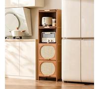 KAXLDHH Mueble de Almacenaje Estrecho de Bambú, Estantería de Cocina Fija para Huecos, Organizador Auxiliar Salvaspazio para Baño y Lavandería, Estable y Anti-Polvo(43x32x138cm)